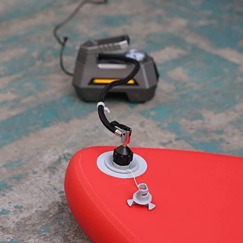 HEYTUR Inflatable Boat SUP Pump Adaptor Standard Schrader Conventional Air Pump Air Valve Adapter Spoke Plate Attachment(Black) - Image 5
