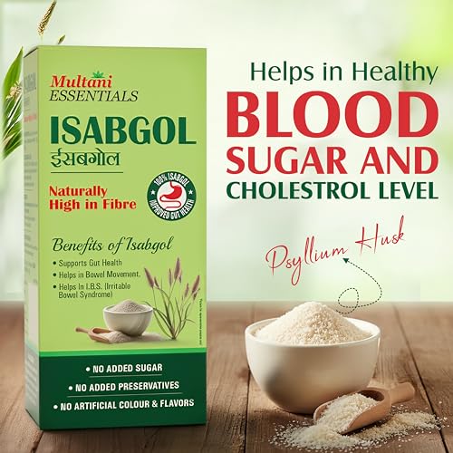 Multani Essentials Isabgol (Pack of 3 (100gm each) | Psyllium Husk Powder | Gut Health And Irritable Bowel Syndrome | Chemical Free | No Added Sugar Or Artificial Flavour | 100% Isabgol | Bowel Movement | Digestion - Image 5