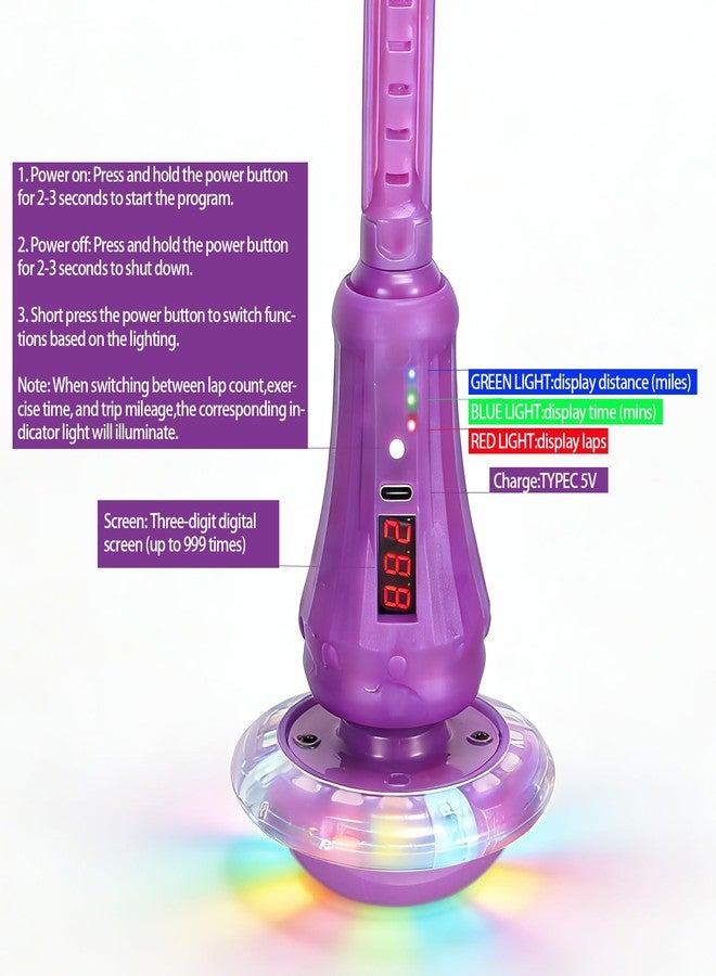 Mfcir Rechargeable Skip Ball for Kids,Ankle Flashing Jump Toy Purple with LED Lights and Digital Counter, Girls Women Birthday, for Age 5 6 7 8 9 10 11 12,Indoor Outdoor Outside Sports Games - Image 2