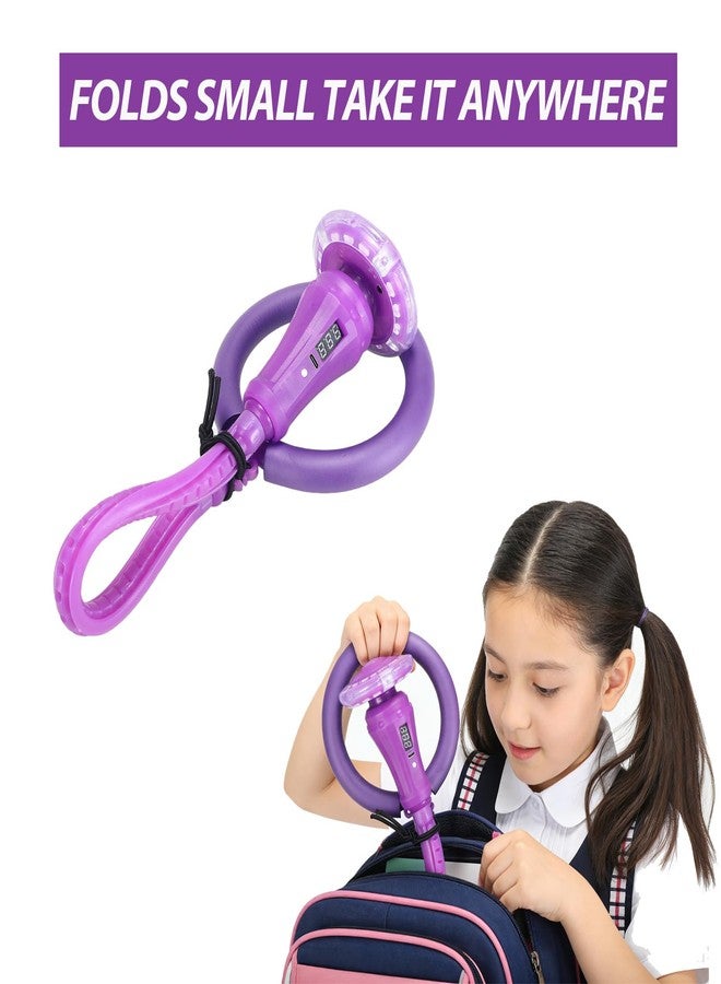 Mfcir Rechargeable Skip Ball for Kids,Ankle Flashing Jump Toy Purple with LED Lights and Digital Counter, Girls Women Birthday, for Age 5 6 7 8 9 10 11 12,Indoor Outdoor Outside Sports Games - Image 4