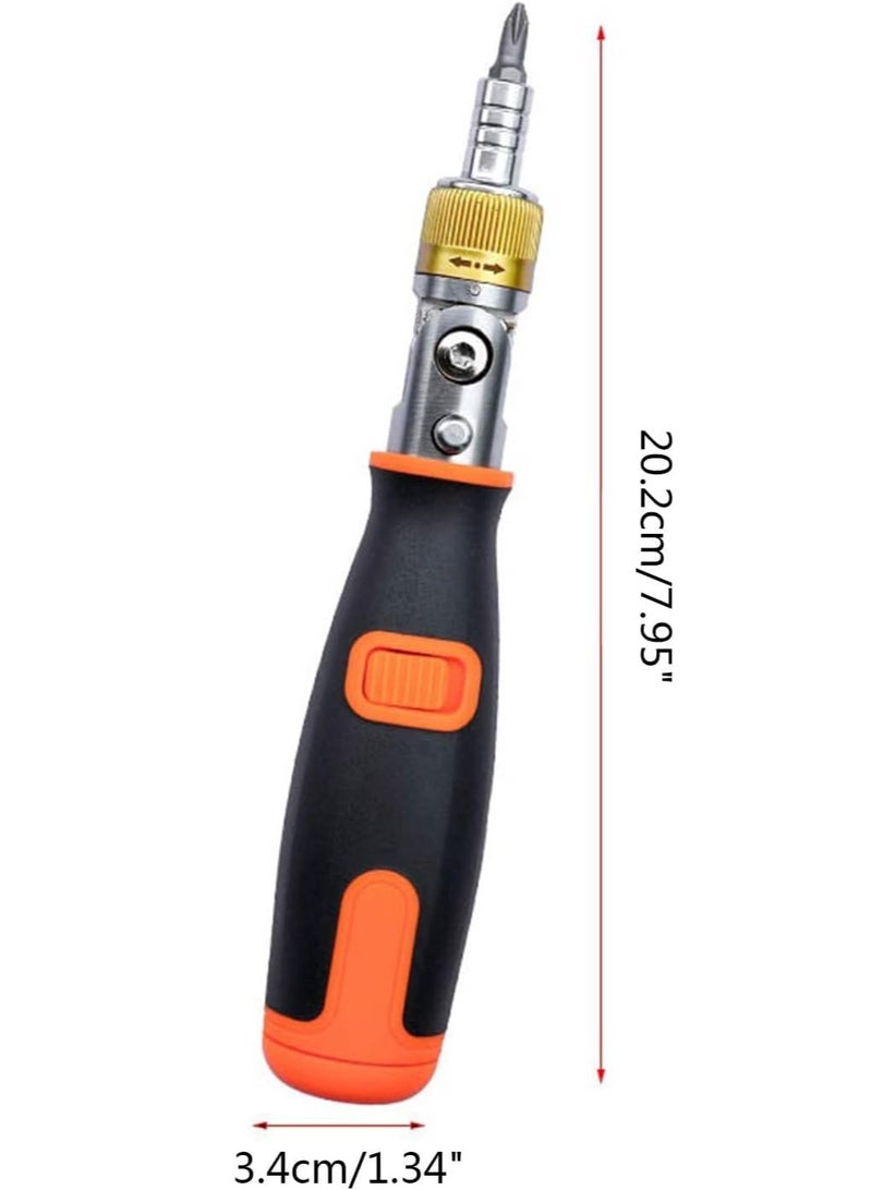 Ratcheting Screwdriver, 10 in 1 Multi-angle Ratchet Screwdriver Professional Tools, 180° Multi-angle Rotation Screwdriver, Screwdriver Set A Great Screwdriver Solves Most Repair/Disassembly Problems