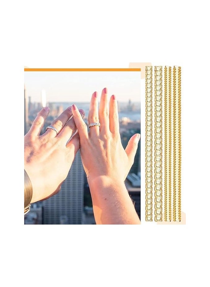 Ring Sizer for Loose Rings, 4 Sizes Invisible Silicone Ring Protectors for Women and Men, Soft and Comfortable, Easy to Use, Gold - Image 3
