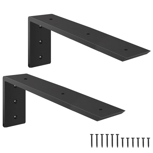 Lusheer دعائم دعم السطح، دعامة رف ثقيلة على شكل L 16'' x 6'' x2.5'' للجرانيت، تحمل حتى 300 رطل، دعامة على شكل L للكوارتز، الجرانيت، الخشب، الخرسانة والأسطح اللامينية (عبوة 2) - Image 1