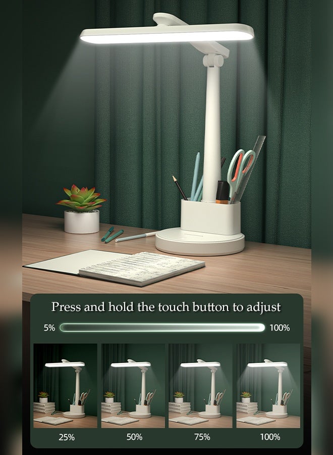 DUNISO LED Desk Lamp for Home and Office, Eye-Caring Reading Light with Detachable Pen Holder,Dimmable Bedside  Lamps , 3 Color Modes and 180° Rotating head - Image 5