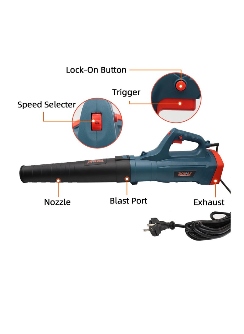 BONAI - 3800W Electric Leaf Blower: Unleash 6-Speed Power for Effortless Lawn, Driveway, and Patio Cleaning - Your Villa's Best Friend at 90CM Length - Image 1