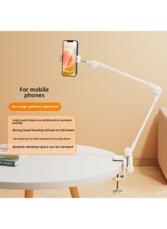 Mobile Phone Desktop Bracket Bedside Tablet Support Frame Live TV Live Dormitory Bedside Lazy People Chasing Drama Mobile Phone Tablet Clip-Color:[special Model For Mobile Phones *white] The Structure Is Stable And Upgraded To 4-7inch Mobile Phones