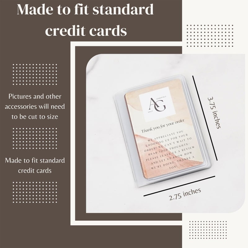 AG DAILY ESSENTIALS Pack of 2 Plastic Wallet Inserts, Double Sided, Clear Vinyl Picture and Card Holder, Made to Hold Credit Cards on Both Sides (Trifold) - Image 3