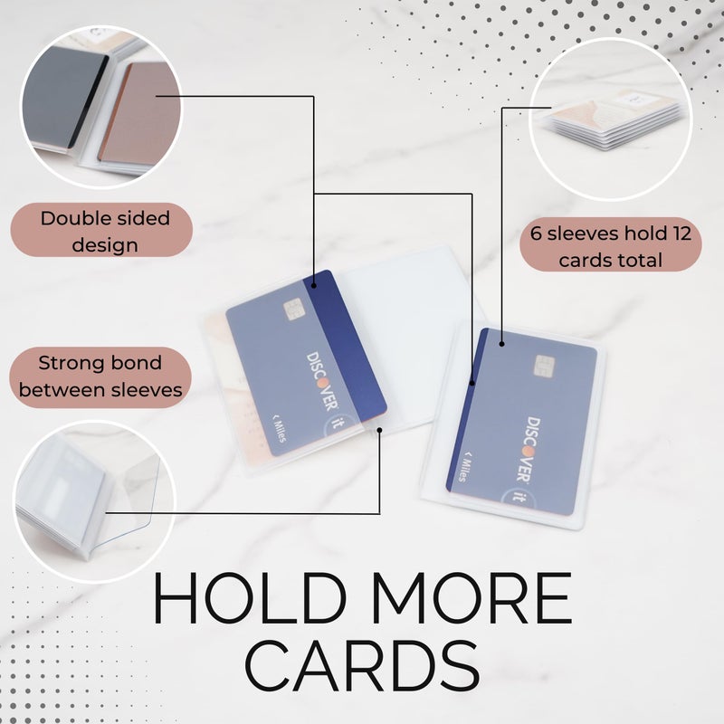 AG DAILY ESSENTIALS Pack of 2 Plastic Wallet Inserts, Double Sided, Clear Vinyl Picture and Card Holder, Made to Hold Credit Cards on Both Sides (Trifold) - Image 2