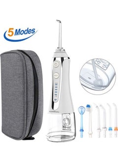 KinseiBeauty Portable Dental Water Flosser IPX7 Waterproof Cordless Water Dental Flosser White 300ml  - Image 1
