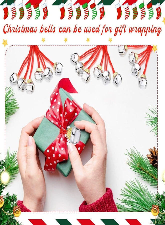 Gejoy 64 Pieces Christmas Bell Necklaces Large Bell Necklaces for Craft Holiday Party Supplies (Silver Bell) - Image 5