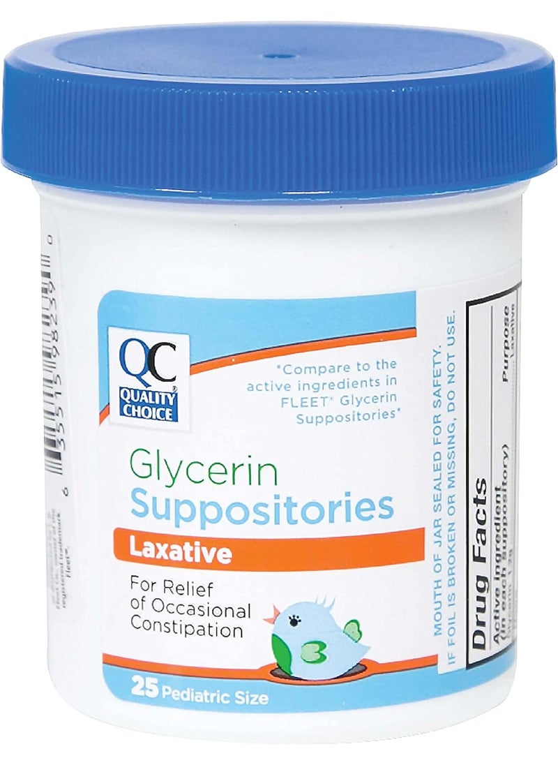 Quality Choice Quality Choice Infants Glycerin Suppositories Laxative Relief 25 Ct Each (2 Pack) 