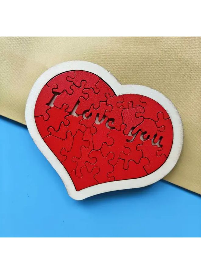 Wooden Heart Puzzle I Love You Wall Decor Wedding Anniversary Gift Personalized Name Date - Image 4