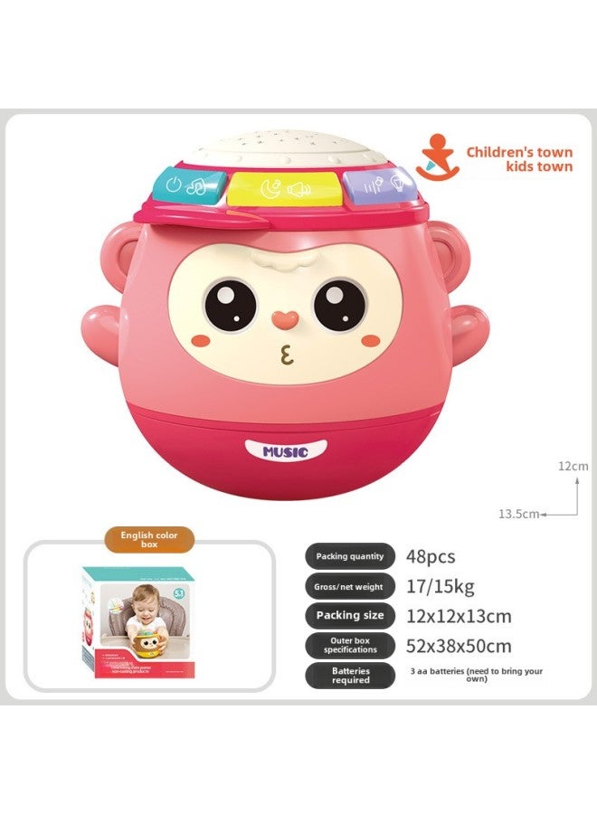 Baby Toy Tumbler Nod Doll 0-1 Year Old Newborn Children Soothing Rattle Bathing Water Play Bathroom Toy-Color:Moe Monkey Tumbler Yellow-color Box  - Image 1
