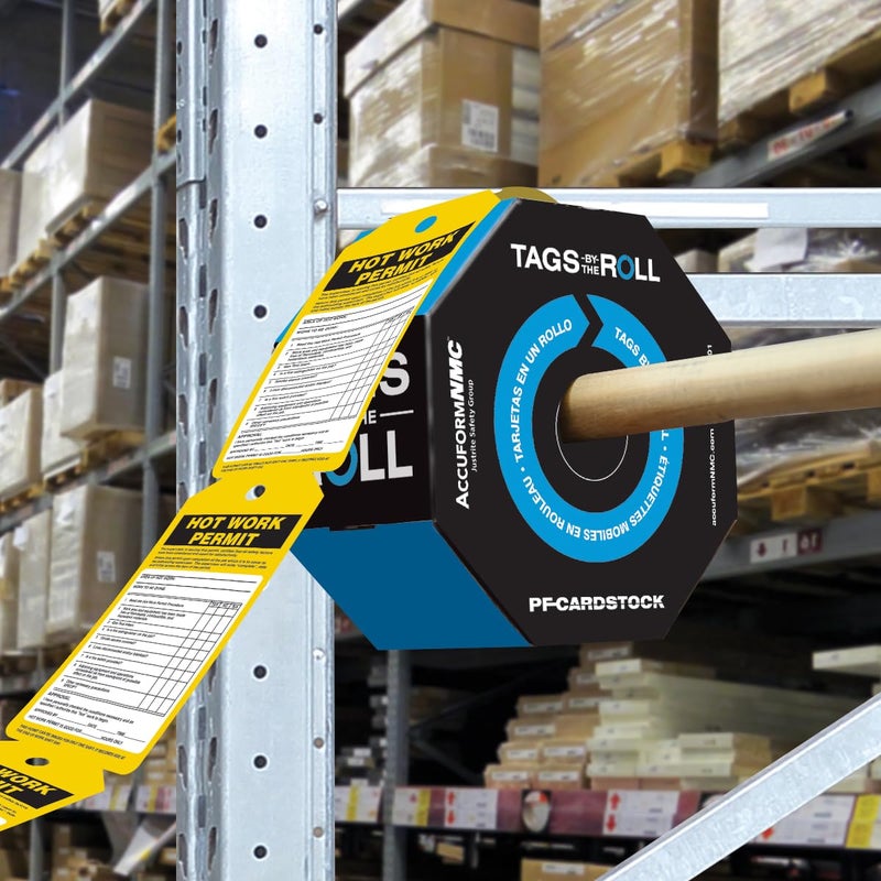 AccuformNMC 250 Inspection and Status Record Tags by-The-Roll, Hot Work Permit, US Made OSHA Compliant Tags, Waterproof PF-Cardstock, Resists Tears, 6.25"x3", TAR724 - Image 4