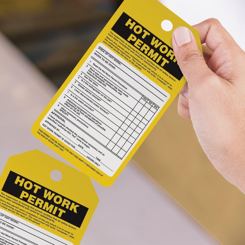 AccuformNMC 250 Inspection and Status Record Tags by-The-Roll, Hot Work Permit, US Made OSHA Compliant Tags, Waterproof PF-Cardstock, Resists Tears, 6.25"x3", TAR724 - Image 3