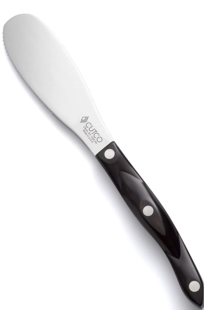 CUTCO Model 1768 Spatula Spreader. . . . . 4.9" Double-D® serrated edge blade..............5.1" Highly engineered thermo-resin handle in Classic Brown (sometimes called Black). - Image 2