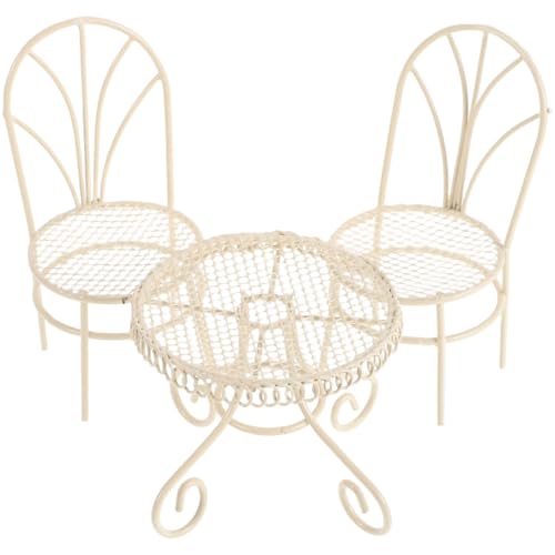 BESPORTBLE Miniature Garden Furniture Set Fairy Garden Accessories Small Table Chair Set Outdoor Decor for Home - Image 1