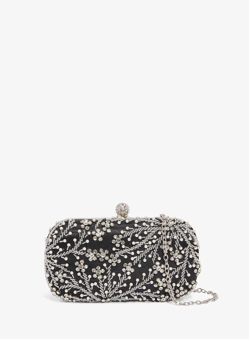 Silver Accent Detailed Embellished Bag