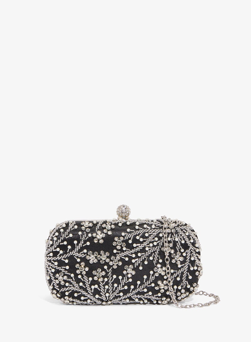 Khizana Silver Accent Detailed Embellished Bag - Image 1
