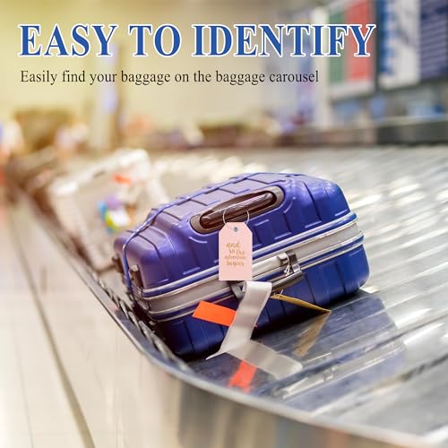 Casmonal Luggage Tag & Personalized Luggage Tags for Suitcases Leather Bag Tags for Backpacks Handbag School Instrument with Name ID Label Travel Essentials, Unique Fun Pink Baggage Tags 2 Pack - Image 2