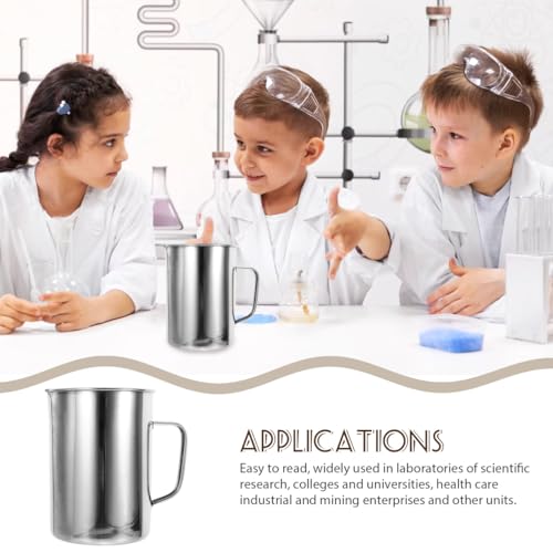 Hemobllo 1000ML Stainless Steel Measuring Cup Metal Beaker Graduated LabGrade Measuring Pitcher with Pouring Spout Corrosion Resistant Container for Lab Kitchen Industrial Use 32 oz - Image 3