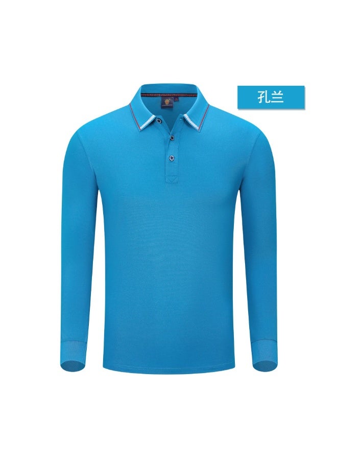 Long Sleeve  Cotton Polo Shirt Collared Work Uniform T-Shirt Corporate Workwear Breathable Men's Fashion  - Image 1