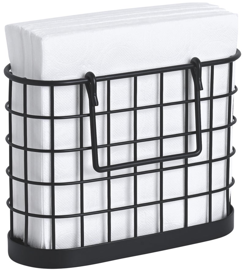 HOMECLASS6 Black Napkin Holder  Vintage Napkin Holders for Kitchen Farmhouse Decor Upright Paper Napkin Holder for Tables Bar or Restaurant Matte Black