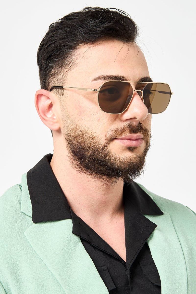 Carrera x Ducati Men 1035GS Non Polarized Rectangular Sunglasses, Gold  - Image 2
