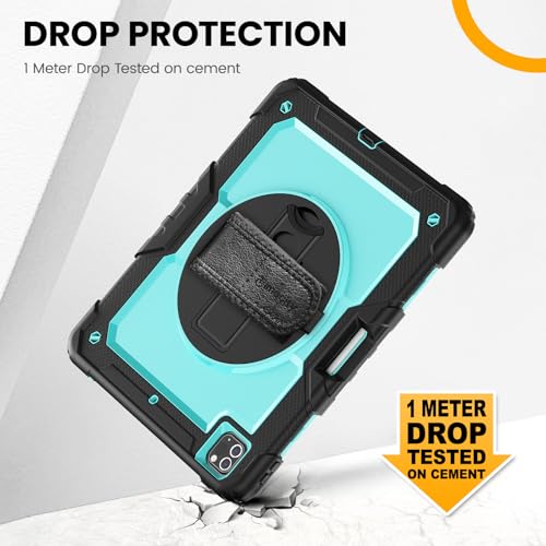Timecity for iPad Pro 12.9 Case 6th/5th/4th/3rd Gen, 360° Rotating Stand, Pencil Holder & Wireless Charging, Shockproof with Screen Protector & Shoulder Strap -for Designers & Professionals-Light Blue - Image 3