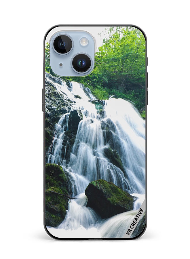 VR CREATIVE Protective Case Cover For Apple iPhone 15 Waterfall Design Multicolour - Image 1