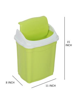 Aristo ARISTO Plastic Swing Lid Garbage Bucket Dustbin Combo (16 L, Green, Blue)  - Image 4