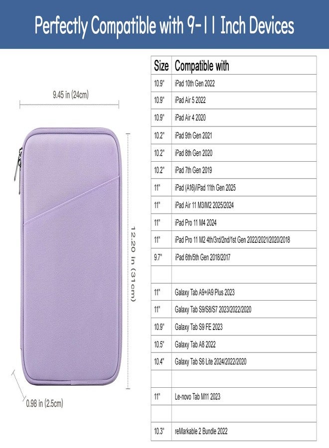 Dadanism 9-11 Inch Tablet Sleeve Bag Carrying Case for iPad 9/8/7th Gen 10.2,iPad Air 11" 2024,iPad Pro 11 M4 M2 2024,iPad Air5/4 10.9,iPad 10th Gen 10.9,Galaxy Tab A9+/S9 FE/A8, Grey Purple - Image 2
