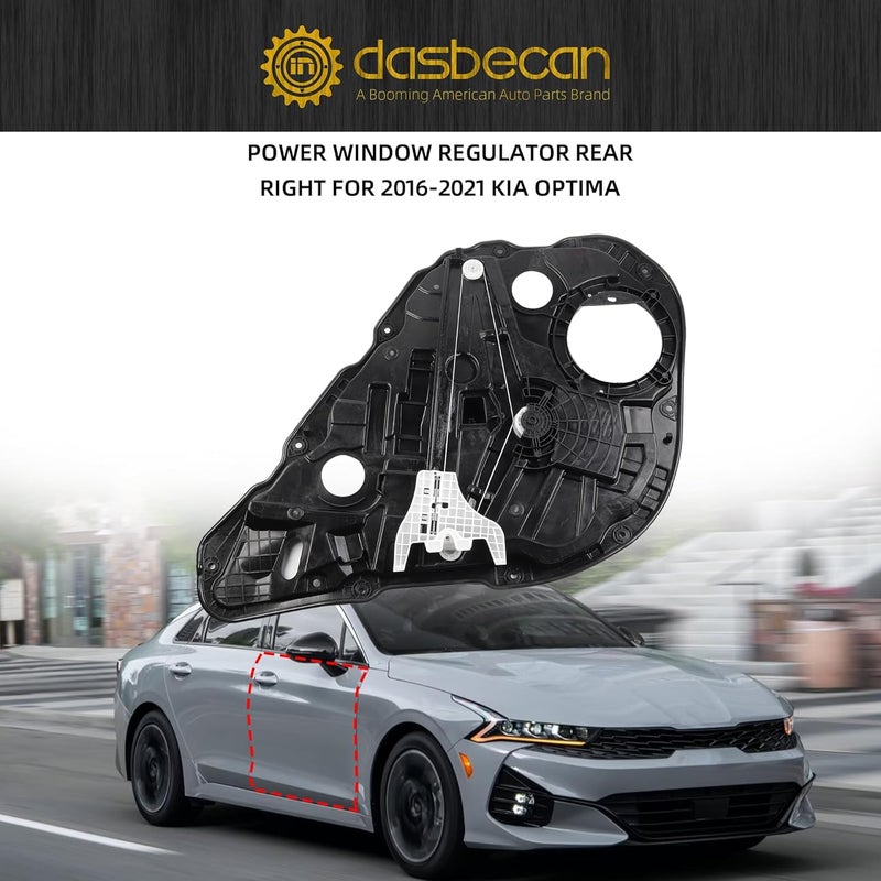 Dasbecan Rear Right Side Power Window Regulator for Kia Optima - Image 4