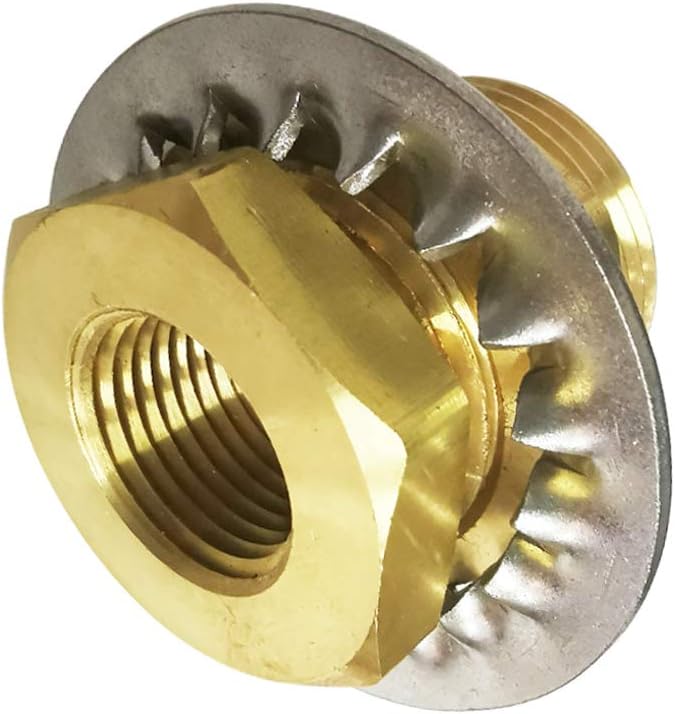 Legines Brass 1/2" NPT Female Bulkead Coupling Bulk head Pipe Fitting Bulkhead Anchor Tank Fitting, 1-1/2" Length (Pack of 2) - Image 2