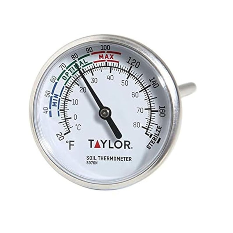 Taylor Precision Products Soil Testing Thermometer with 4" Stem, Measures -20 to 180 Degrees F - Image 1