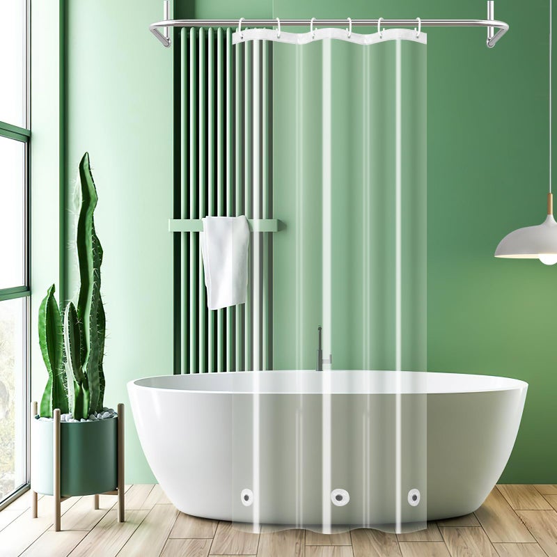 UFRIDAY RV Small Stall Shower Curtain Liner 36 x 72 inch, Clear PEVA Waterproof Plastic Stall Size Shower Curtain for Home, Heavy Duty, Weighted with 3 Magnets on Bottom, 36 x 72 inch - Image 1