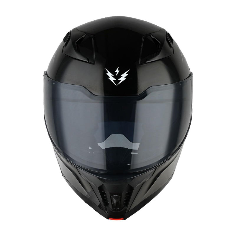 1Storm Motorcycle Modular Flip up Dual Visor Helmet Street Bike Sun Shield Full Face KT928: Glossy Black + One Extra Clear Shield - Image 5