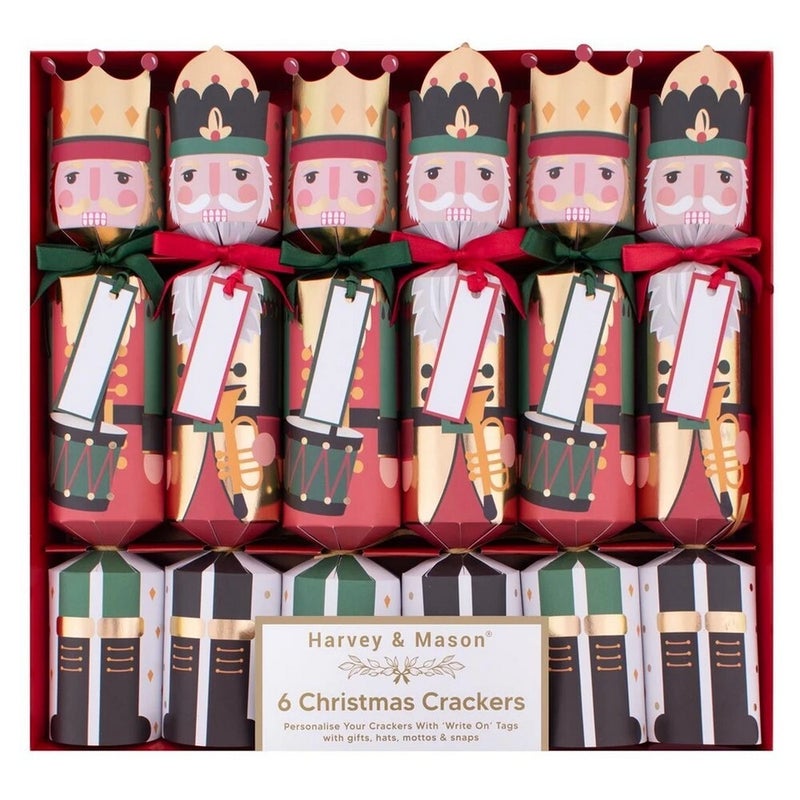 RSW 6 Nutcracker 12-Inch Christmas Crackers – Holiday Party Favors, Festive Fun, and Seasonal Activities for Kids and Family, Christmas Celebration Essentials - Image 1