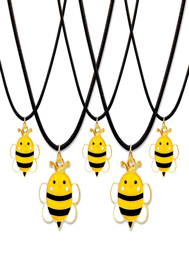 Omlisca Bee Shaped Pendant Necklace 24 Pack Spring Bumble Bees Party Decor Goodie Bags for Little Fairy Honey Bee Party Favors Birthday Be Mine Gifts Wedding Shower Carnival School Rewards - Image 1