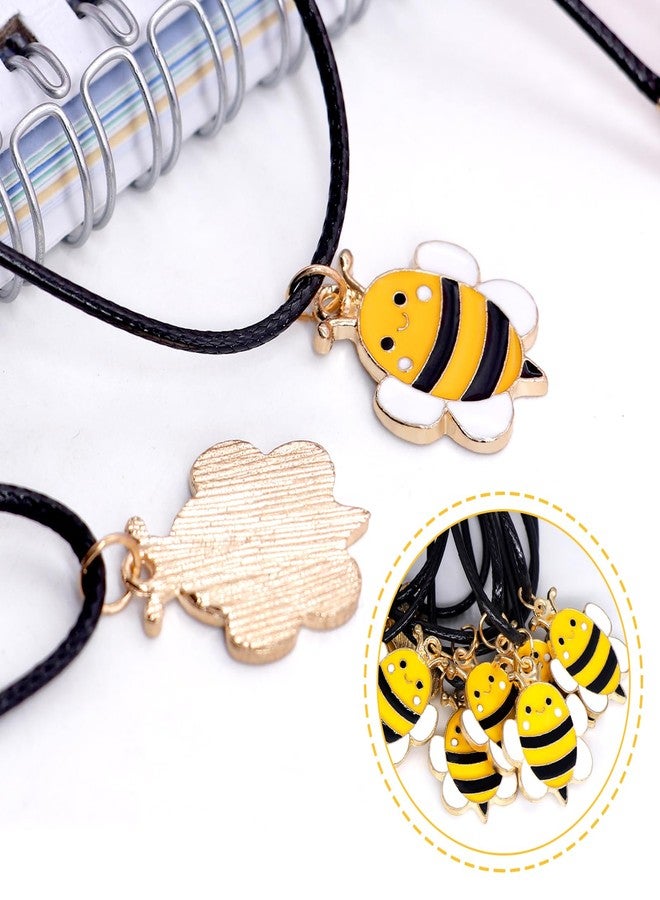 Omlisca Bee Shaped Pendant Necklace 24 Pack Spring Bumble Bees Party Decor Goodie Bags for Little Fairy Honey Bee Party Favors Birthday Be Mine Gifts Wedding Shower Carnival School Rewards - Image 3