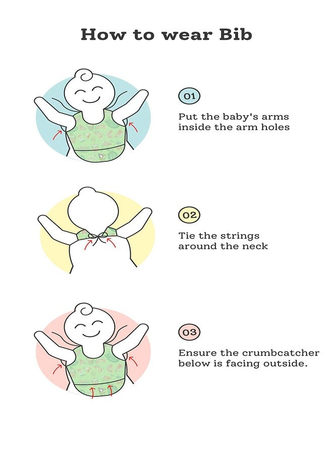 SuperBottoms WaterProof Apron Style Reversible Bib for babies with crumb catcher(Assorted Pack of 2) - Image 3