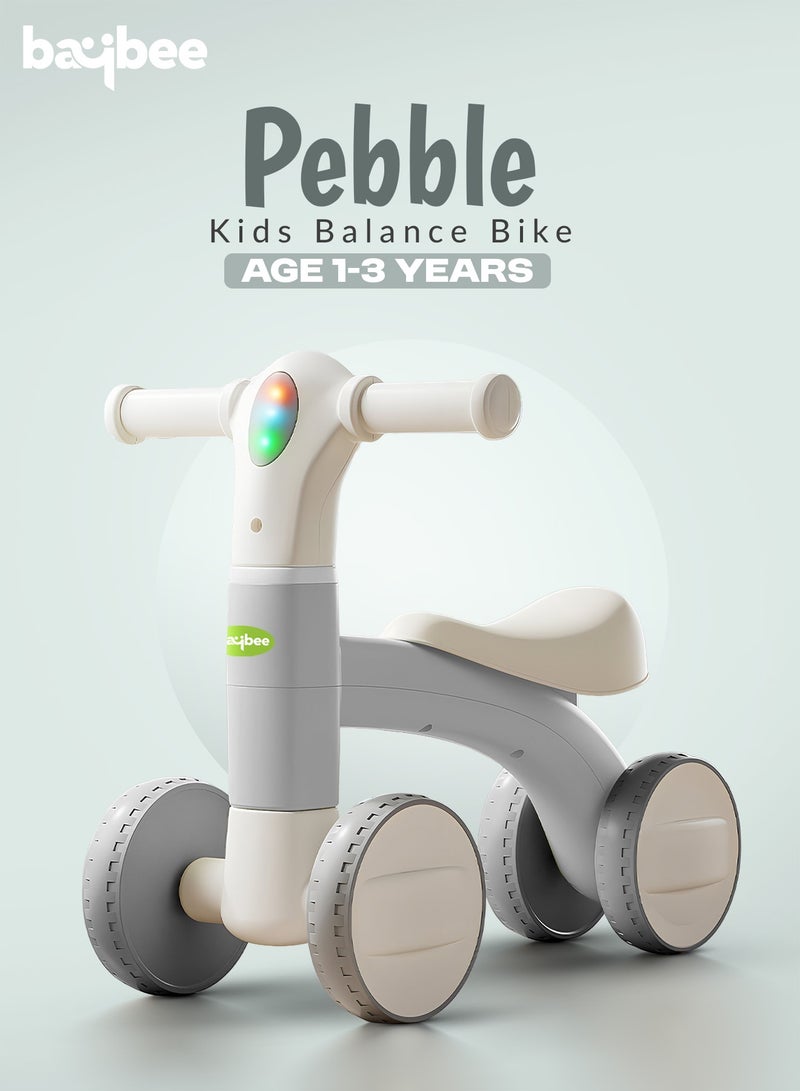 بيبي دراجة توازن بيبل بيبي للأطفال، دراجة توازن للأطفال الصغار مع موسيقى وإضاءة | دراجة بأربع عجلات للأطفال الصغار | دراجة توازن للأطفال الصغار من سنة إلى ثلاث سنوات، لون رمادي - Image 2