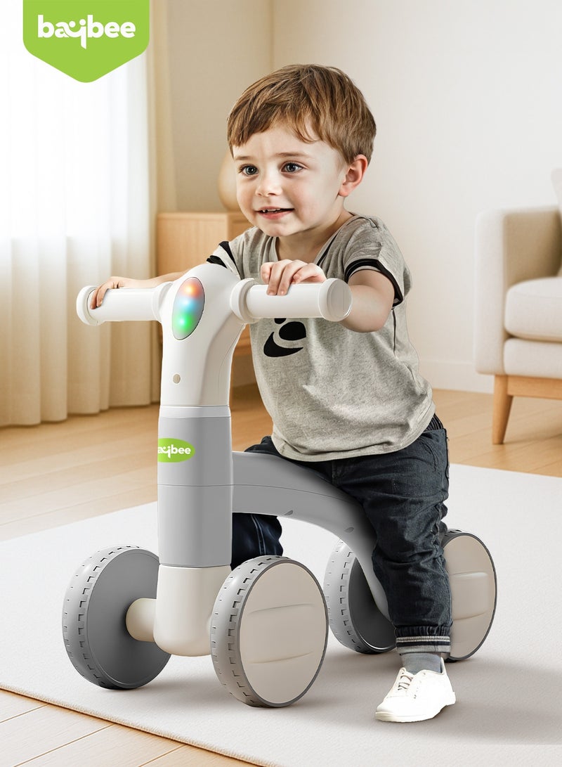 بيبي دراجة توازن بيبل بيبي للأطفال، دراجة توازن للأطفال الصغار مع موسيقى وإضاءة | دراجة بأربع عجلات للأطفال الصغار | دراجة توازن للأطفال الصغار من سنة إلى ثلاث سنوات، لون رمادي - Image 3