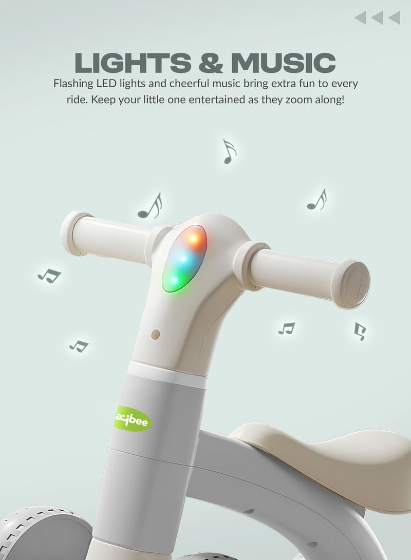 بيبي دراجة توازن بيبل بيبي للأطفال، دراجة توازن للأطفال الصغار مع موسيقى وإضاءة | دراجة بأربع عجلات للأطفال الصغار | دراجة توازن للأطفال الصغار من سنة إلى ثلاث سنوات، لون رمادي - Image 5