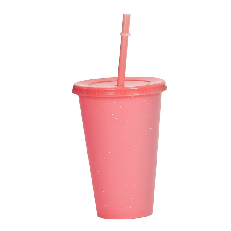 20011 480Ml Straw Creative Plastic Glitter Cup Party Holiday Dinner Straw Cup - Image 1
