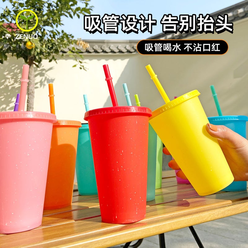 20011 480Ml Straw Creative Plastic Glitter Cup Party Holiday Dinner Straw Cup - Image 3