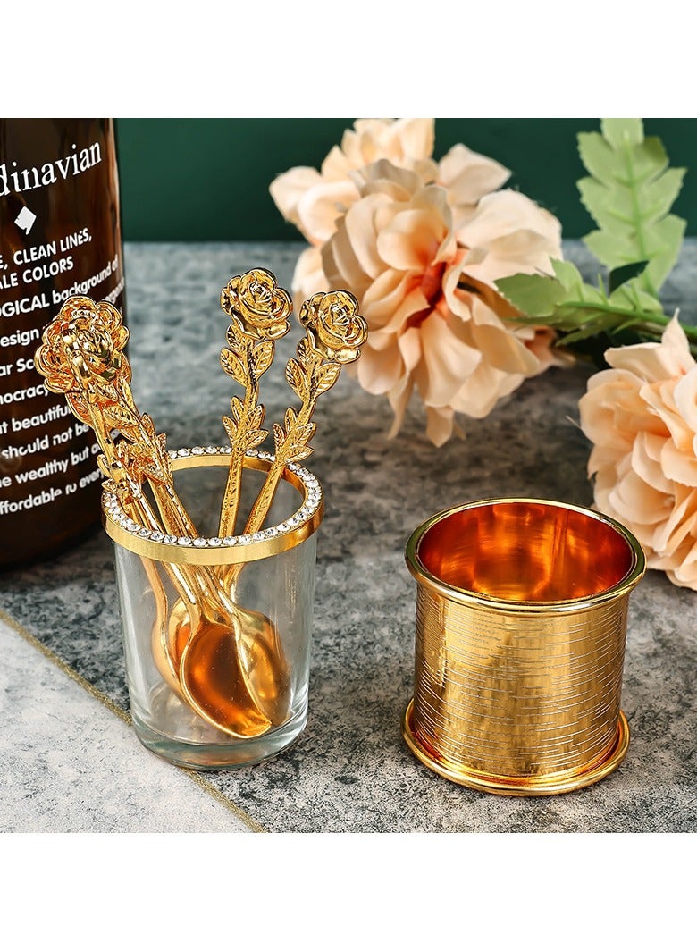 عام طقم برطمان لتخزين الملاعق، ديكور منزلي أنيق، أدوات مائدة على الطراز الكلاسيكي، ملعقة كيك فاخرة. - Image 2