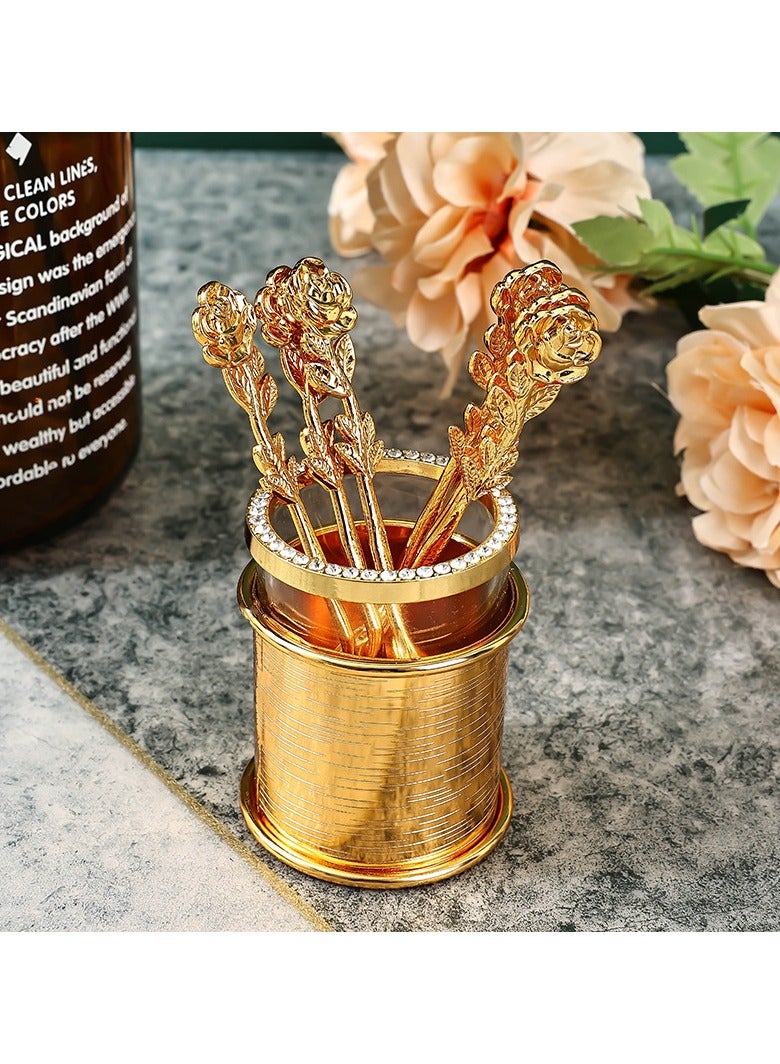 عام طقم برطمان لتخزين الملاعق، ديكور منزلي أنيق، أدوات مائدة على الطراز الكلاسيكي، ملعقة كيك فاخرة. - Image 1