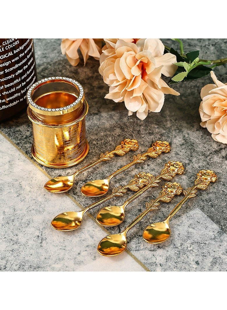 عام طقم برطمان لتخزين الملاعق، ديكور منزلي أنيق، أدوات مائدة على الطراز الكلاسيكي، ملعقة كيك فاخرة. - Image 3