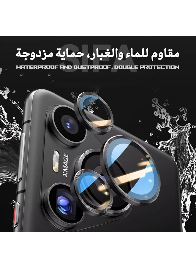 Huawei Pura 70 (Not for Pura 70 Pro) Camera Lens Protector, HD 9H Tempered Glass Camera Screen Protector, Metal Ring Lens Cover for HUAWEI Pura 70, 1 Set  (Installation Tray Alignment Kit, Black) - Image 4